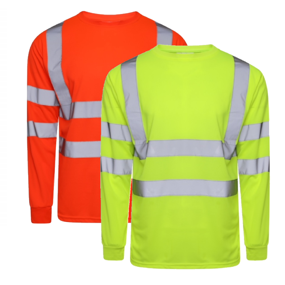 HIGH VISIBILITY LONG SLEEVE CREW NECK T-SHIRT