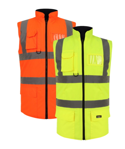 HIGH VISIBILITY PADDED REVERSIBLE BODY WARMER