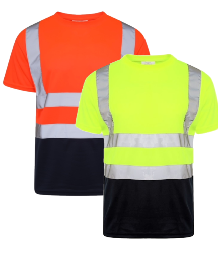 HIGH VISIBILITY TWO-TONE CREW NECK T-SHIRT