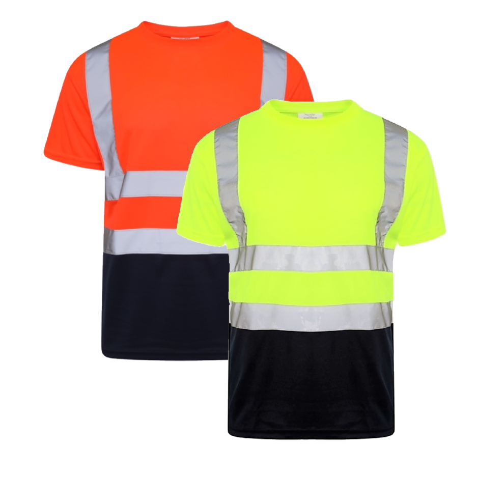 HIGH VISIBILITY TWO-TONE CREW NECK T-SHIRT