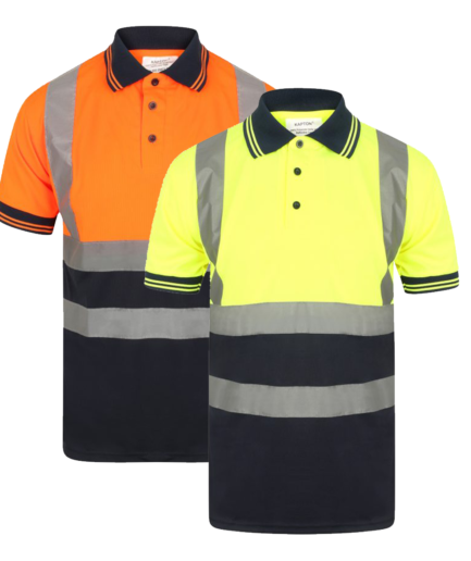 HIGH VISIBILITY TWO-TONE SHORT SLEEVE POLO SHIRT