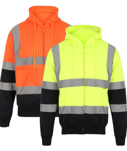 HIGH VISIBILITY TWO-TONE ZIP HOODED SWEATSHIRT 1