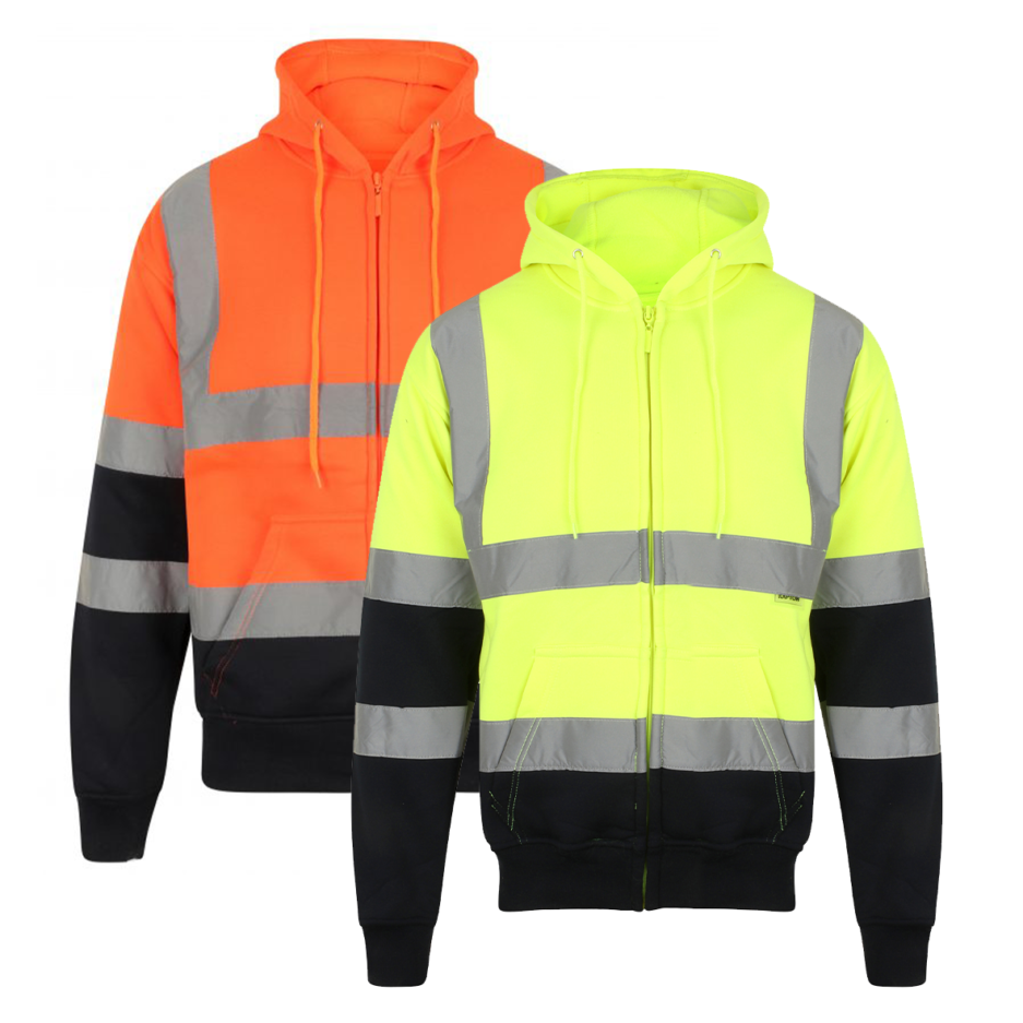 HIGH VISIBILITY TWO-TONE ZIP HOODED SWEATSHIRT 1