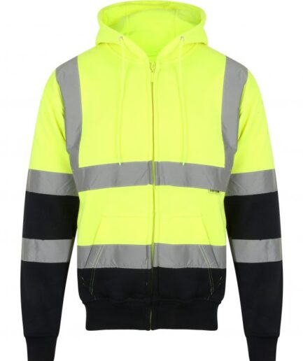 HIGH VISIBILITY TWO-TONE ZIP HOODED SWEATSHIRT 2