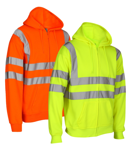 HIGH VISIBILITY ZIP HOODED SWEATSHIRT